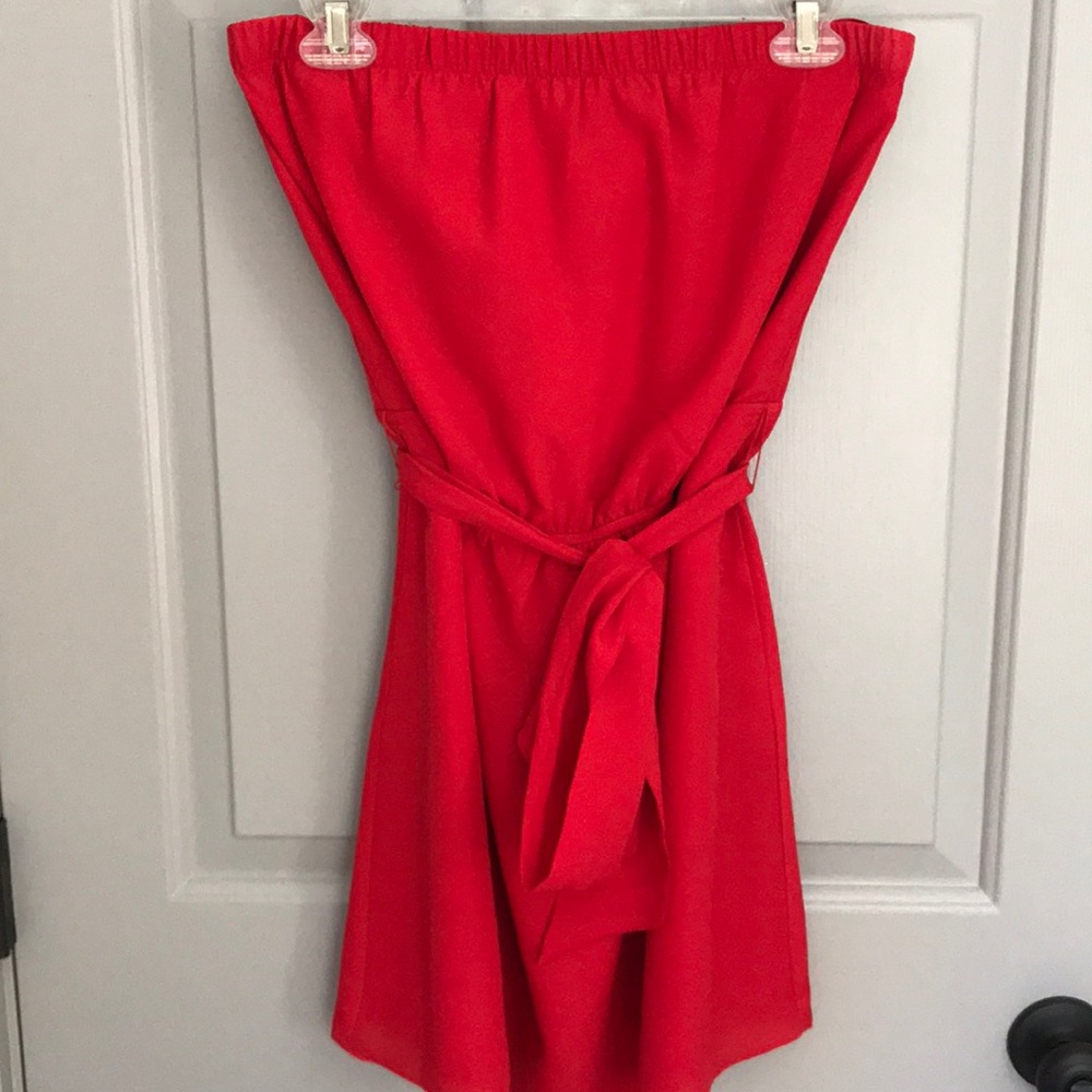 Express strapless red dress. Worn once.